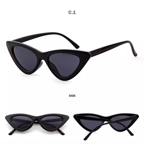 New Black Cateye Sunglasses - Picture 3 of 4